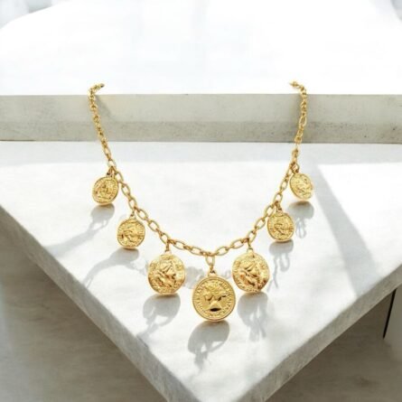 Collar monedas dorado - Imagen 2