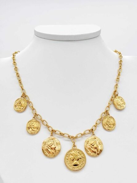 collar monedas dorado