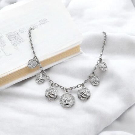 collar monedas plata